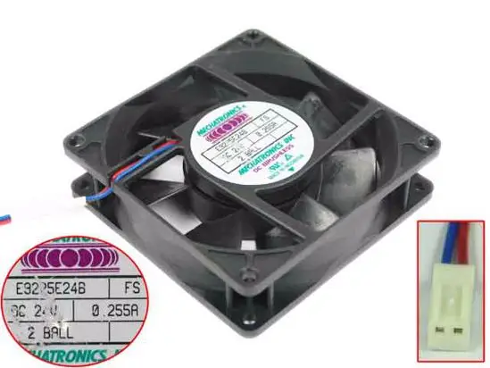 Двухпроводной Вентилятор охлаждения сервера MECHATRONICS E9225E24B FS DC 24 В 0 255a 92x92x25 мм |