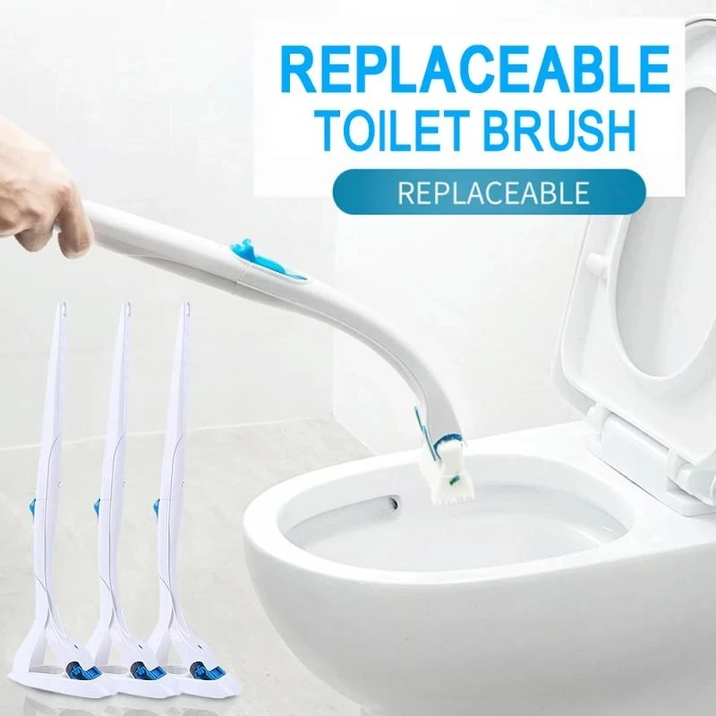 Wonserlife disposable Toilet Cleaner Brush Bathroom Handle+Hanger+12 Refill Cleaning Tool With Tweezers Scrubber | Дом и сад