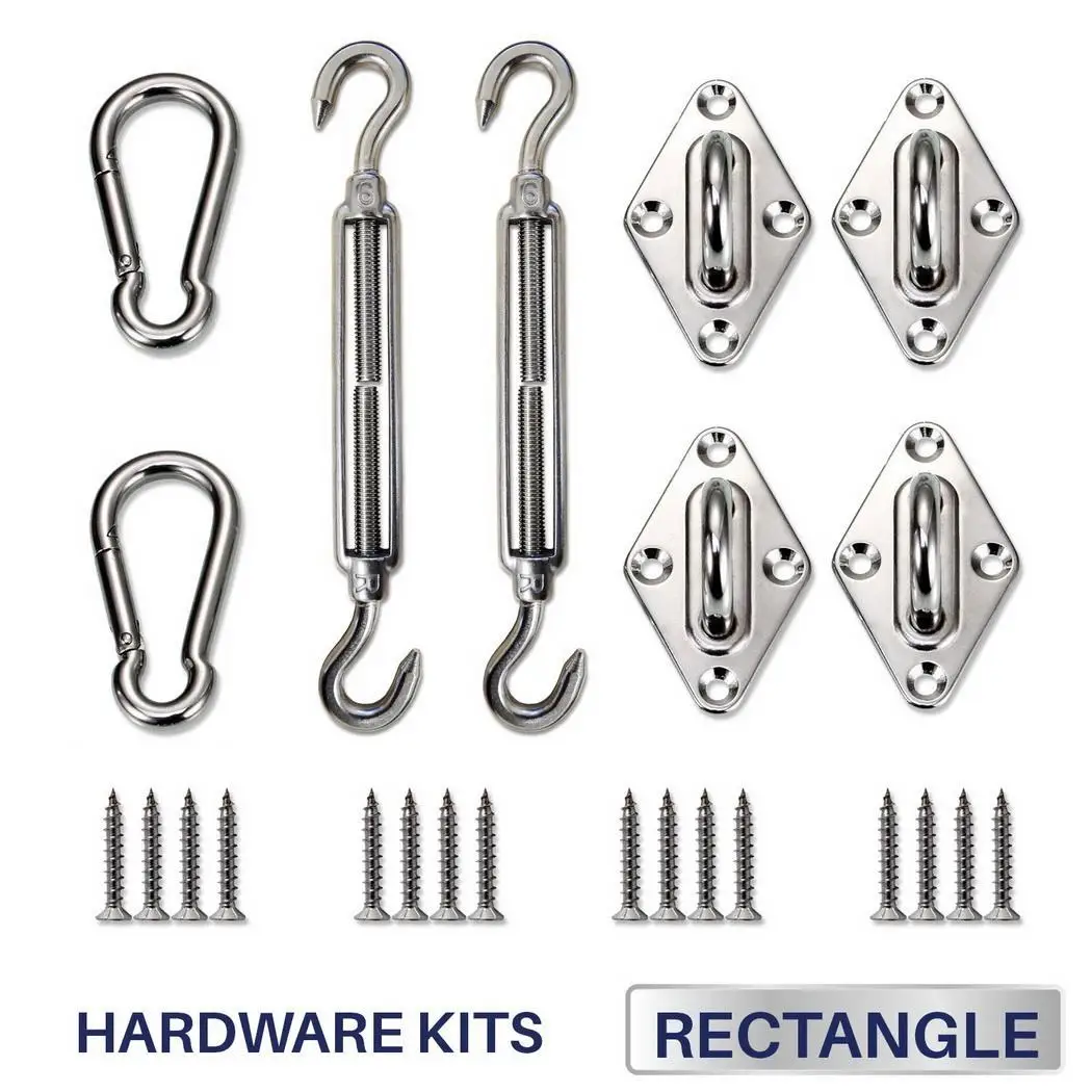 

Sun Shade Sail Hardware Kit Stainless Steel Buckle Screw Hook Set For Hanging Sun Shelter Outdoor Canopy Awning Fixed Accessory