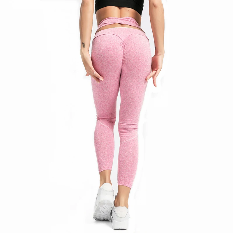 Леггинсы с контролем живота, женские штаны для тренировок, йоги, штаны для фитнеса, тренировочные штаны, леггинсы для спортзала, Бесшовные штаны, высокие эластичные женские леггинсы - Цвет: K9608 Pink