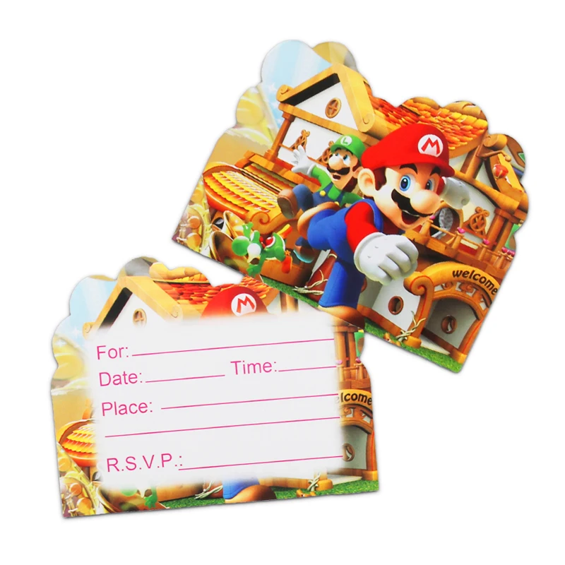 6 шт./лот бумажные коробки для конфет тема "Супер Марио" подарки сладкие конфеты сумки День Рождения украшения Дети закуски пакеты Подарочная коробка