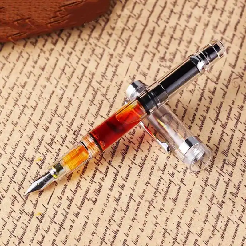 

2020 Model Wing Sung 698 Transparent Piston Fountain Pen F/M Nib Business Stationery Office school supplies Writing Gift