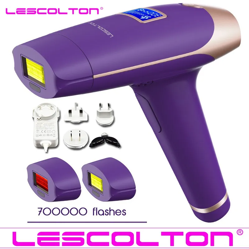 T009x 700000times Lescolton 4в1 IPL эпилятор, постоянное лазерное удаление волос, ЖК-дисплей, 1000000 импульсов, лазерный Фотоэпилятор для бикини - Цвет: T009x 700000times