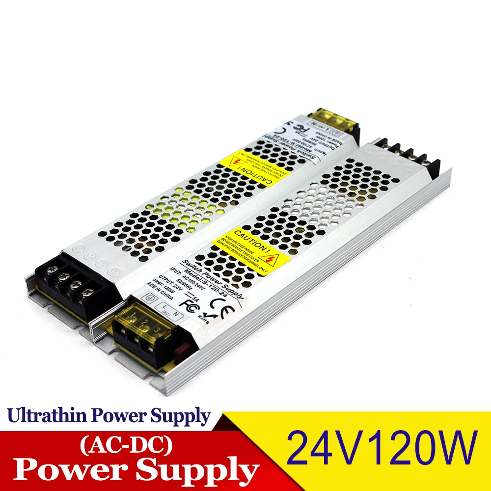 Ультратонкий источник питания 12V 24V 100W 120W 150W 200W 250W 300W 350W 400W трансформаторы для освещения AC к DC24V DC12v SMPS для светодиодной лампы