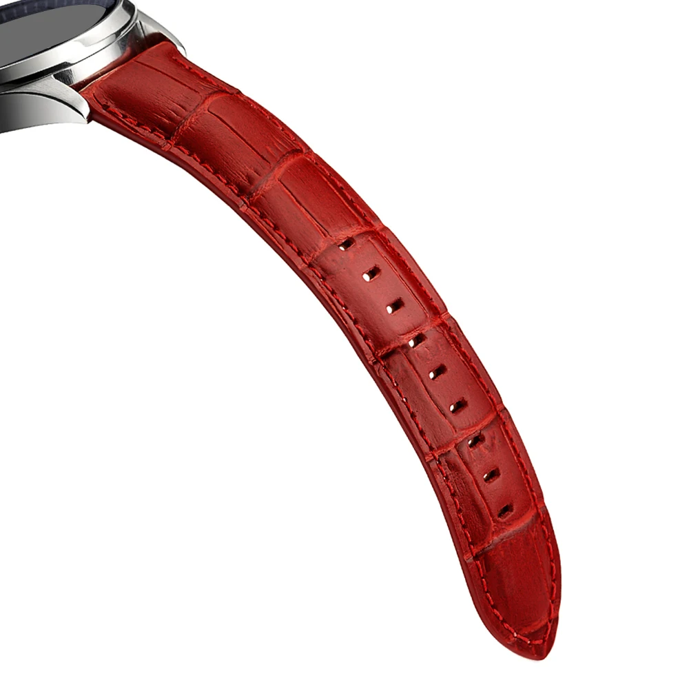 22mm Universal Watch Band Quick Release Bracelet Strap Replacement Leather Watchband For Garmin Active Wirststrap For ZTE quartz