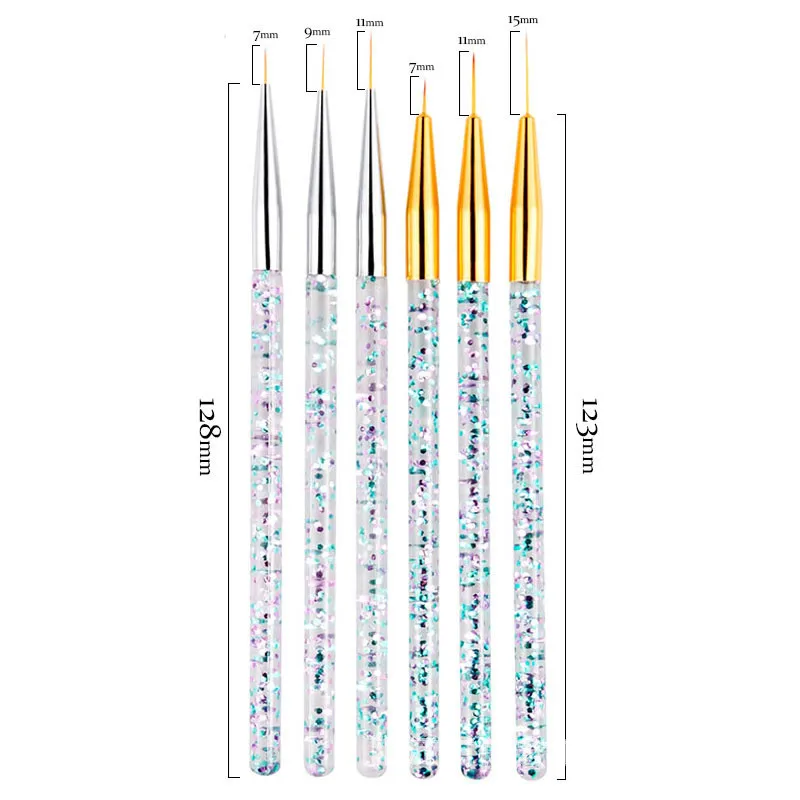 3Pcs Acrylic French Stripe Nail Art Liner Brush Set Ultra-thin Line Drawing Pen UV Gel Manicure Painting Brush 4