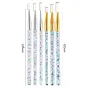 3Pcs Acrylic French Stripe Nail Art Liner Brush Set Ultra-thin Line Drawing Pen UV Gel Manicure Painting Brush 4