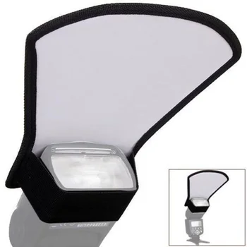 

2-in-1 Silver/White Camera Flash Diffuser Softbox Photo Flash Light Reflector For Canon Nikon Sony Cameras Size 11*18*20cm