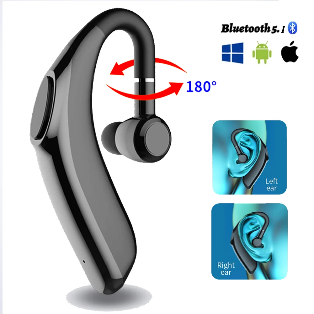 

Наушники для звонков без использования рук стерео звуковая гарнитура вращающийся ушной крючок наушник с микрофоном Bluetooth-совместимый