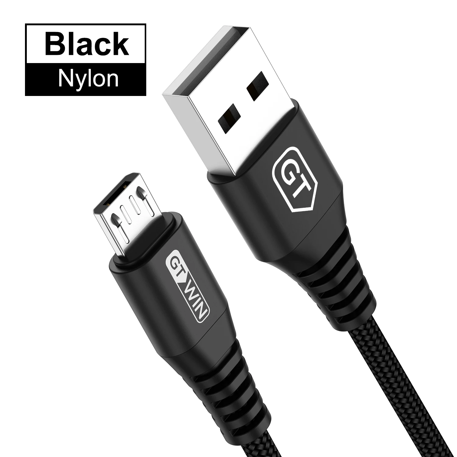 GTWIN Micro USB кабель 3A Быстрая зарядка для samsung S7 J5 J7 1M 2M Microusb кабель для передачи данных для Xiaomi Redmi Note 5 A кабели - Цвет: Черный