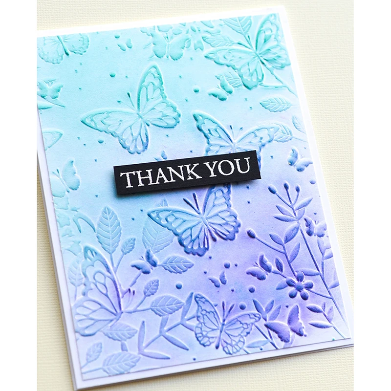 2021 New Embossed Folder For Making 3D Butterfly Pattern Background Greeting Card Scrapbooking No Stamps and Metal Cutting Dies