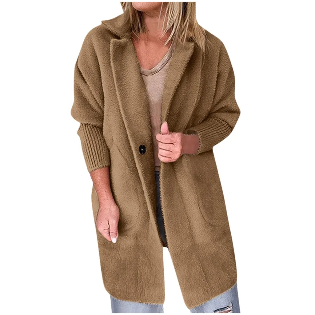 KANCOOLD пальто для женщин, теплая зимняя верхняя одежда с отворотами и карманами, длинная верхняя одежда, топы с отворотами, модные новые пальто и куртки для женщин 2019Oct3