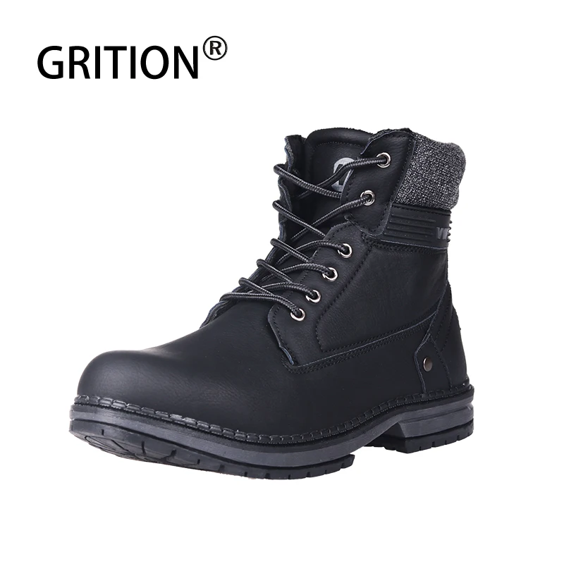 

GRITION Men Trekking Boots Steel Toe Cap Winter Shoes Outdoor Warm CQB Tactical Boots Hunting Climbing Mountain Shoes Big Size