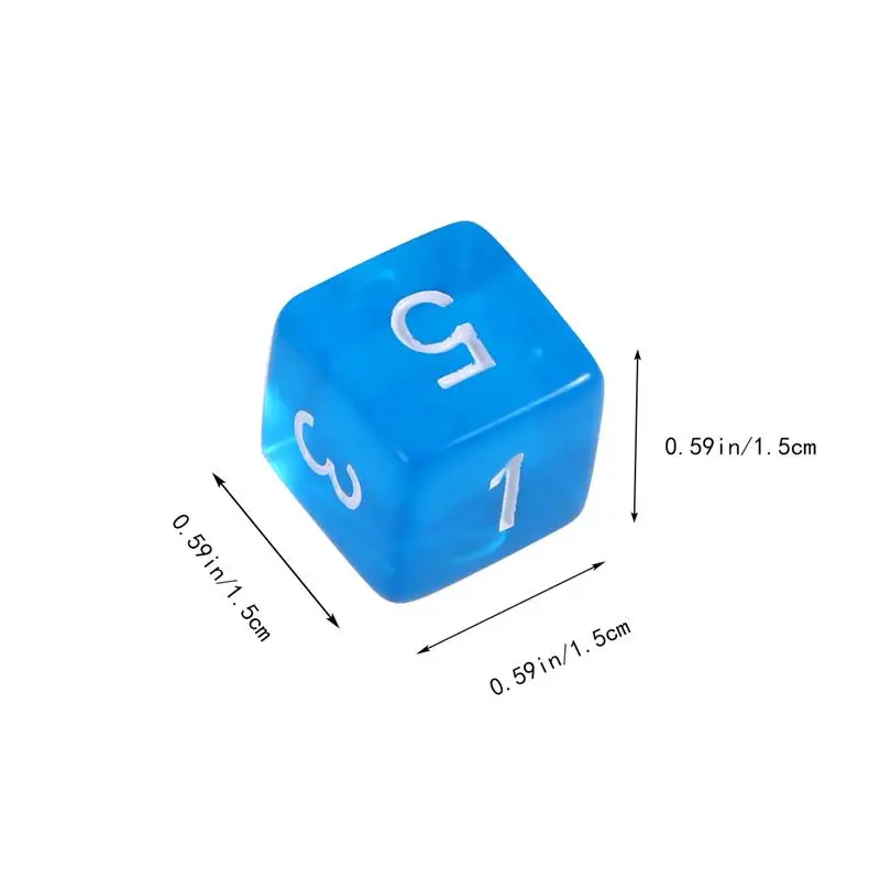 7 многогранных кубиков акриловый полупрозрачный номер игра кости набор для подземелья и драконов RPG MTG настольная игра(синий