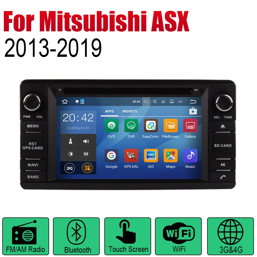 Автомагнитола ZaiXi 2 Din для Mitsubishi ASX 2013 ~ 2019 GPS навигация BT Wi Fi карта мультимедийная