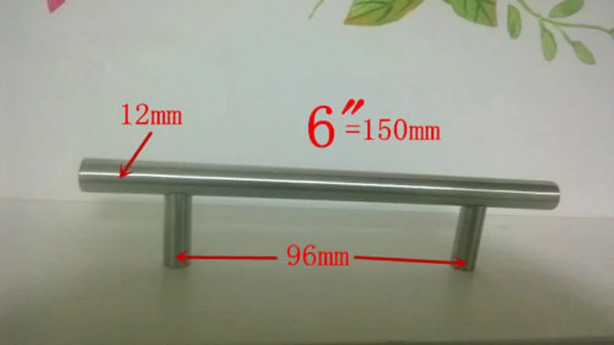 Ø12mm 2 \ "~ 20 \ 'Нержавеющая сталь Кухня ручка шкафа T бар тянуть ручки для ящиков