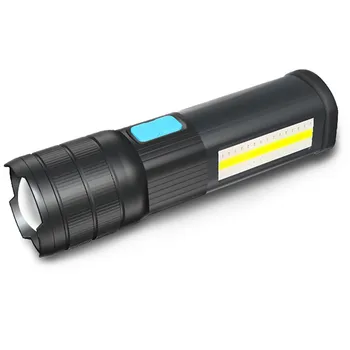 

led flashlight High Powerful Rechargeable LED Flashlight XHP90 lanterna COB Light 5200mAh latarka #4D04
