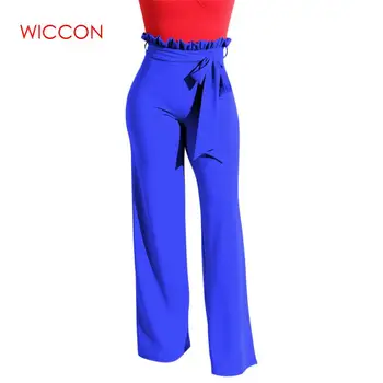 

2020 New Wide Leg Flared Trousers High Waist Long Loose Casual Pants Party Casual Wild Women Flare Pants High Waist Trousers