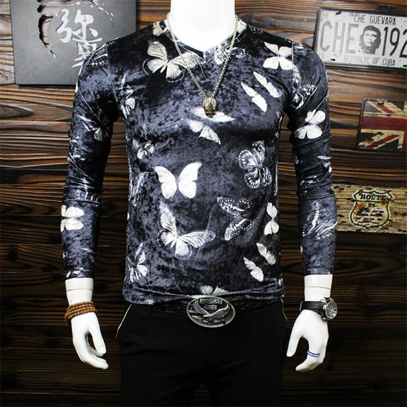 as shown The New hot sale Long Sleeve T Shirts Casual High quality Men old color Cardigan T shirt - Цвет: as shown