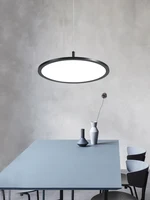 Creative Disc LED Black White Pendant Lights Modern Simple Restaurant 4