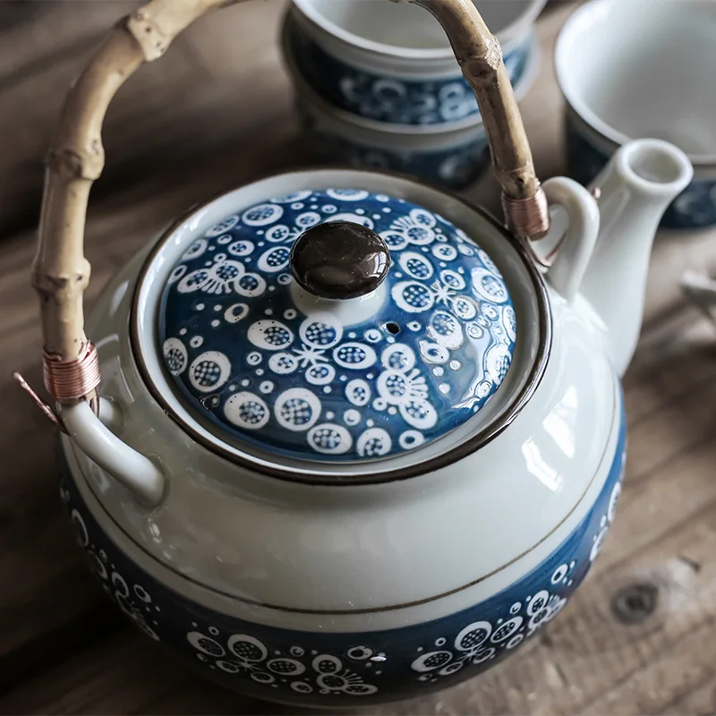 NIMITIME Japanese Style High Temperature Glaze Under One Pot And Five Cup Set Teapot Teacup Household Drinkware