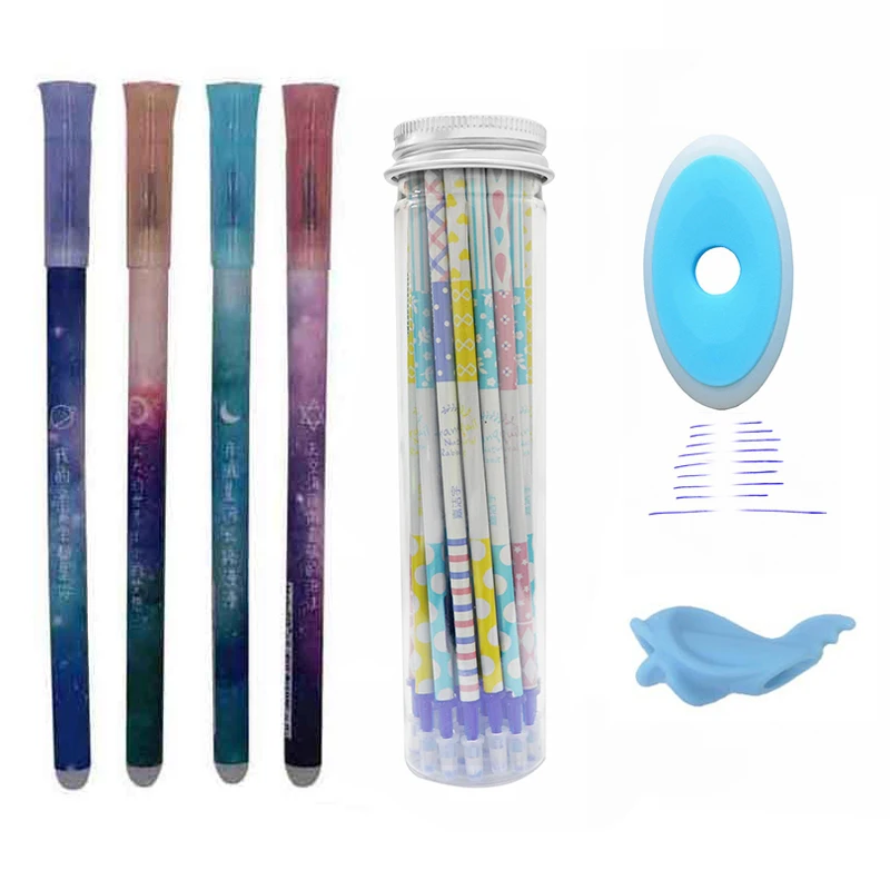 26Pcs/lot Kawaii Erasable Pen Refill Set Rods 0.5mm Cute Gel Blue Ink for Office School Supplies | Канцтовары для офиса и дома
