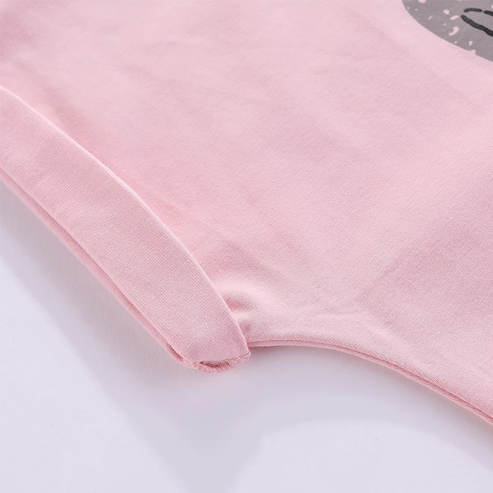 Футболки LittleSpring для девочек летние топы с коротким рукавом и милым рисунком