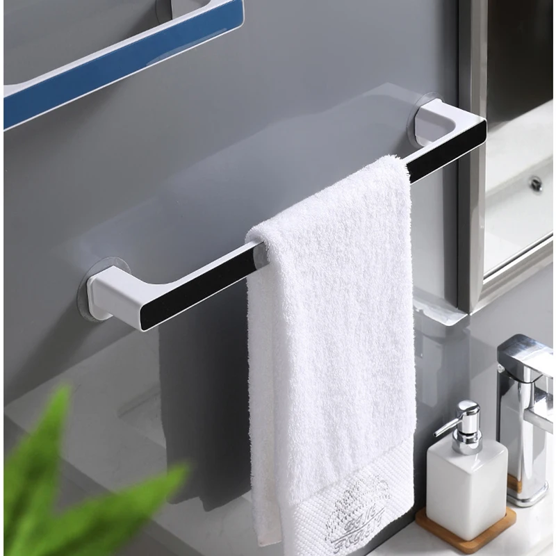 Self-adhesive Bathroom Towel Bar Towel Wall Mounted Hanger Holder Rack Shelf Shoes Holder Hanging Finishing Rack