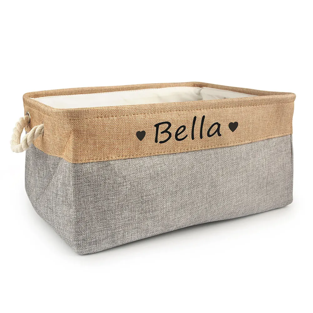 Personalized Dog Toy Basket (-Free Print) Pet Storage Box Custom Name Toys Clothes Accessories Organize Storage 6