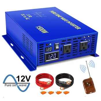 

1500W Pure Sine Wave Power Inverter 12v 24v 36v 48v dc to ac 120v 220v 230v Off Grid System Solar Inverter for Car Battery Bank