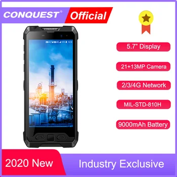 Перейти на Алиэкспресс и купить 2020 CONQUEST S19 IP68 Водонепроницаемый прочный смартфон мобильный телефон отпечатков пальцев Face ID Android 8,1 Android11