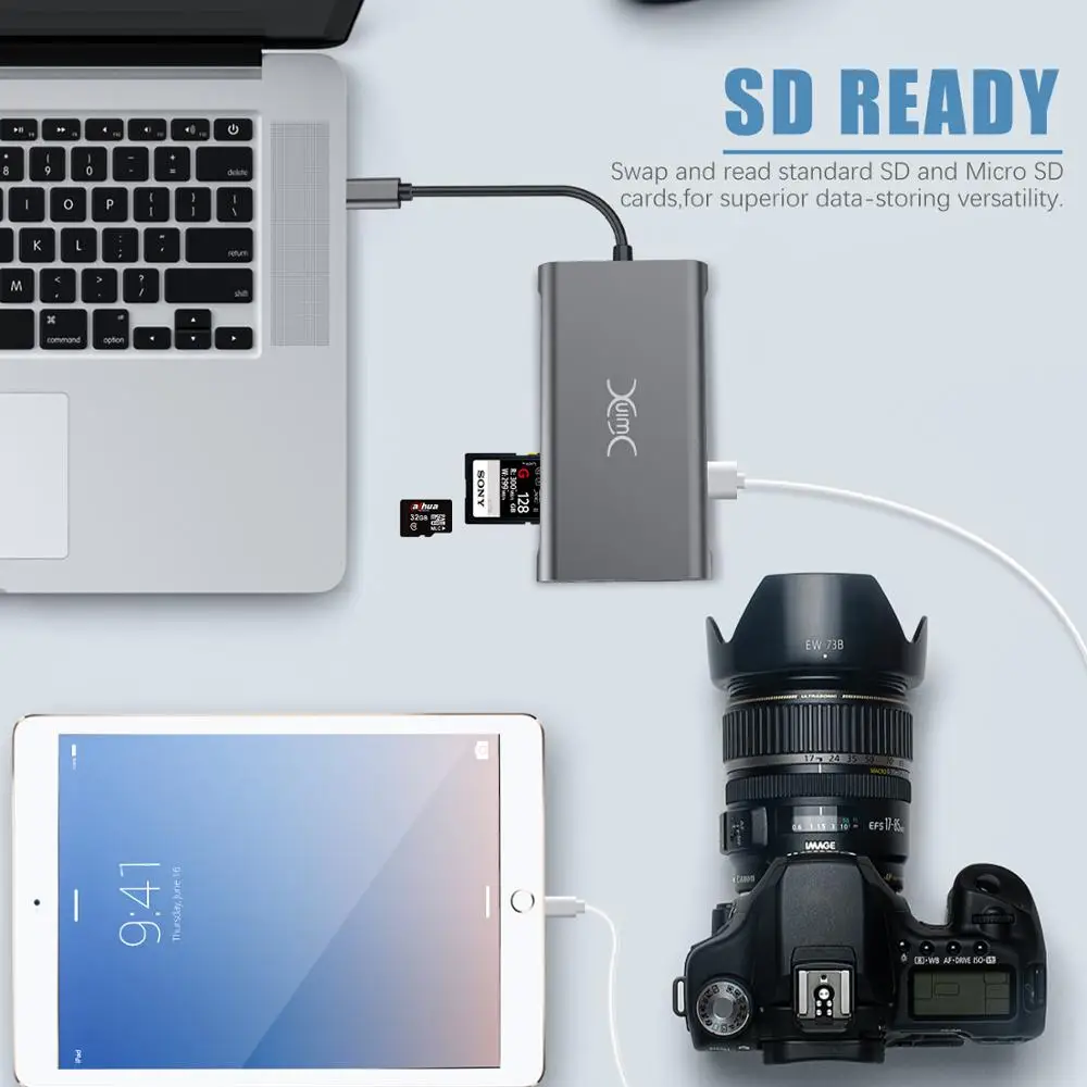 YXwin USB C концентратор тройной дисплей Тип C адаптер 11 в 1 мульти HDMI RJ45 VGA usb-хаб 3,0 Для MacBook Pro картридер Тип C usb-хаб