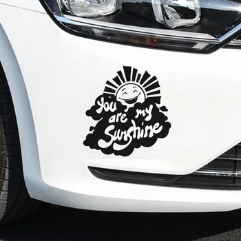 

Cartoon you are my sunshine Car Wrap Car Decal Sticker Art Car Quotes Stickers Window Decor Rear Windshield Modern Fashion