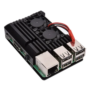 

Dual Cooling Fan Aluminum Easy Installation Metal Enclosure Case Radiator for Raspberry Pi 3B/3B+