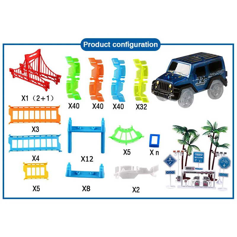 Подключение 2 типа железная дорога волшебный гоночный трек Игровой Набор Diy изгиб гибкий гоночный трек электронный флэш-светильник автомобиль игрушки для детей