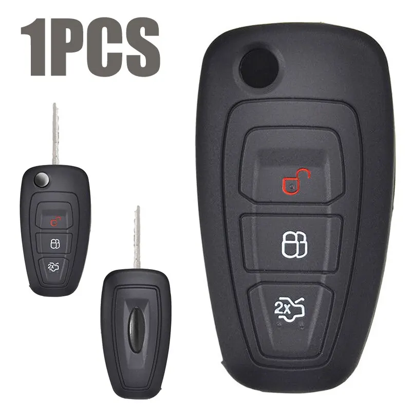 For Ford Ranger C-Max S-Max Focus Galaxy 1pc 3 Button Silicone Car Remote Key Fob Shell High Protective Key Cover Case Mayitr