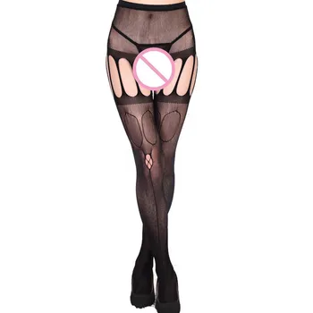 

Sexy High Waist Embroidery Pantyhose Stockings Female Kousen Japan Cute Style Thigh Lace Elastic Femme Fishnet Hosiery New Women