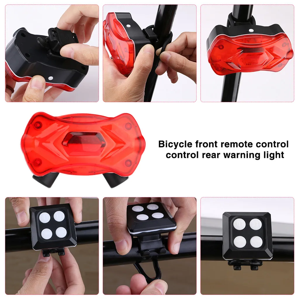 Best ISHOWTIENDA 2019 Bicycle Bike Rear LED Tail Light Wireless USB Remote Control Turn Signals Light #py6 7