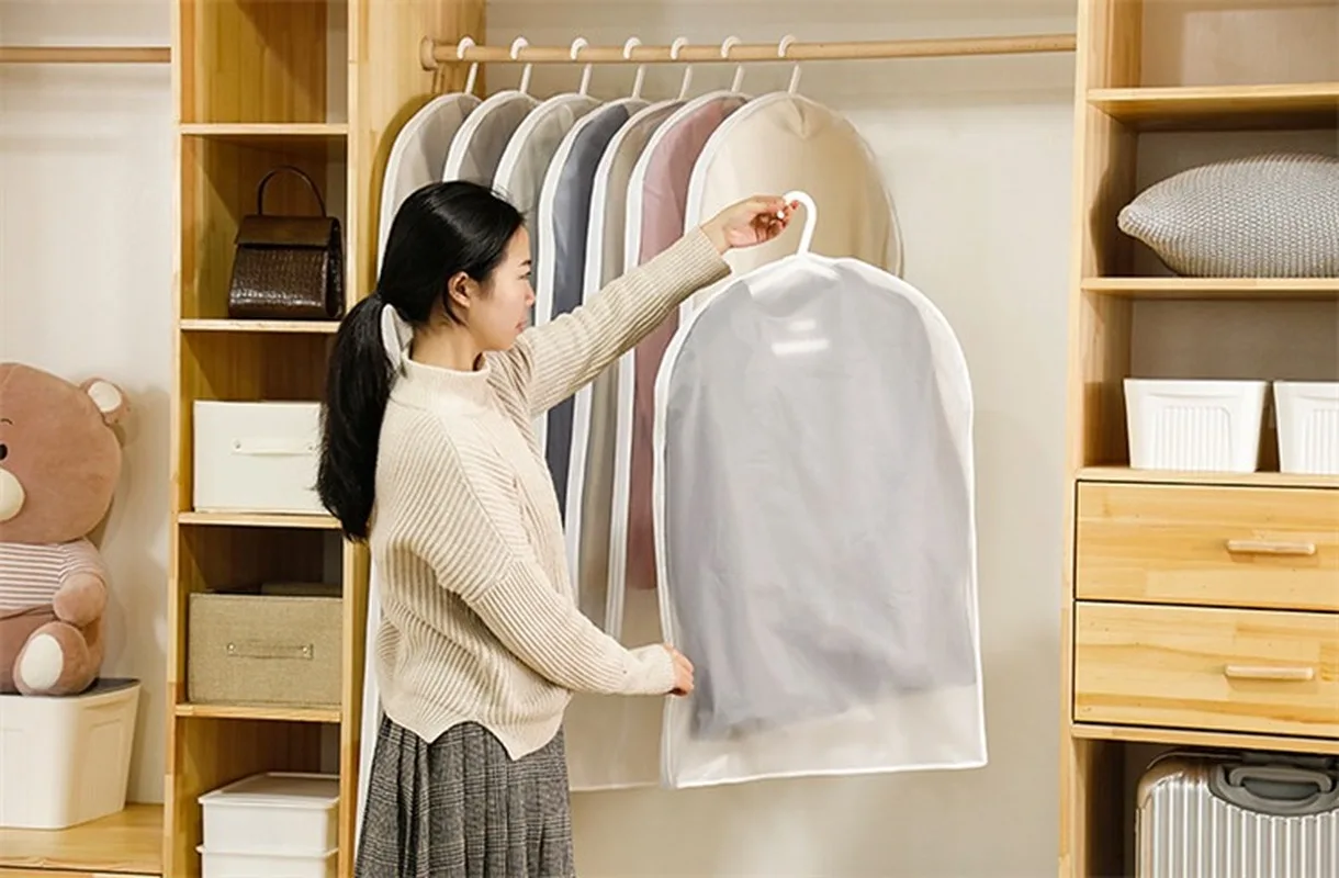 

4 Sizes Wardrobe Clothes Dust Cover Hanging Clothing Bag Dress Clothes Suit Coat Dust Cover Storage Bag Case Organizer