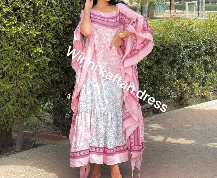 African Dresses For Women Traditional Oversize Cotton Floral Batwing Sleeve Maxi Dress Kuwait Ramadan Muslim Long Dresses 2023 new style fashion african printed dresses for women oversize boho summer beach loose kaftan abaya kuwait muslim ramadan