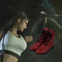 Manluyunxiao/красные ботинки martin Final Fantasy VII Remake Tifa Lockhart; обувь для костюмированной вечеринки; Женский костюм для Хэллоуина