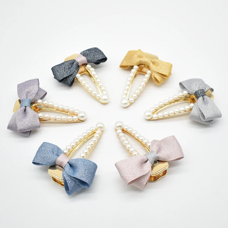 

Korea Fashion Women Metal Hairpins Imitation Pearl Colorful Beads Hair Clips Irregular Geometric Hair Styling Accessories