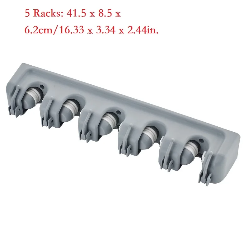 5 Racks 5/4/3-х позиционный настенный держатель швабры вешалка для щеток для хранения Пластик зубная щетка отель зубная вешалка для хранения шкаф-органайзер для кухни - Цвет: 5 Racks