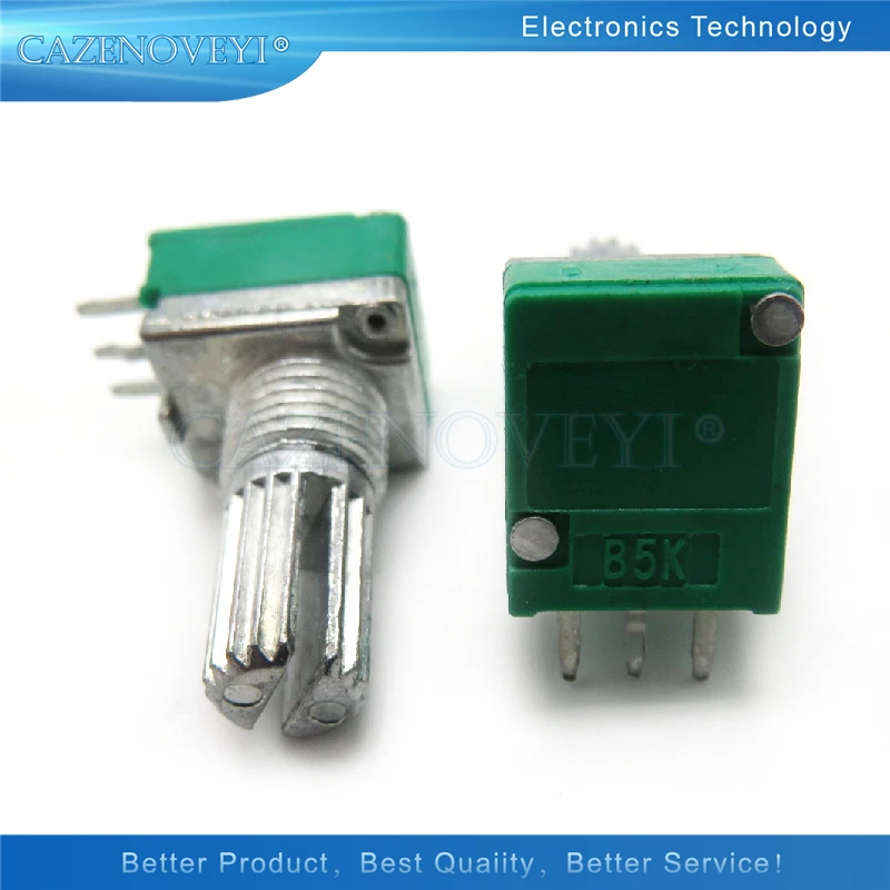 RK097N B1K B5K B10K B20K B50K B100K B500K B250K B5K switch audio 3pin shaft 15mm amplifier sealing potentiometer 5pcs/lot