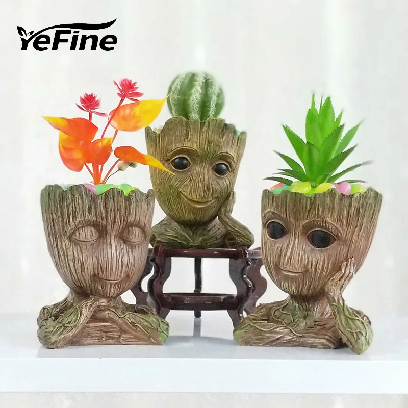 YeFine смола открытый цветочный горшок большой вазон горшки мультфильм дизайн Сад
