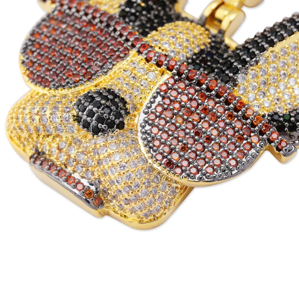 TOPGRILLZ Iced Out Щенок в подвеска «солнцезащитные очки» ожерелье с теннисная цепочка микро украшенное кубическими камнями Циркон хип хоп Полный CZ ювелирные изделия