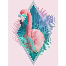 Полностью 5D Diy Daimond картина "Розовый фламинго" 3D Алмазная живопись круглые стразы Алмазная вышивка животные