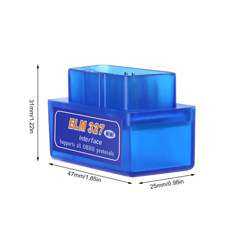 Горячий Супер Мини Портативный ELM327 Bluetooth V2.1 OBD II Автомобильный Диагностический авто интерфейс сканер Синий Премиум ABS диагностический инструмент