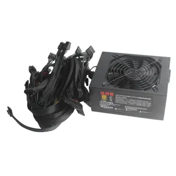 

1600W Switching Power Supply 6 Graphics Cards ETH Ant miner Mining Power AC 180-264V 50-60HZ Titanium Alloy 1600K