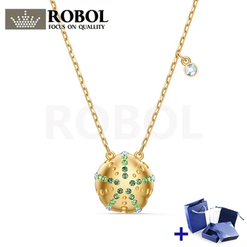 

High Quality Original SWA Necklace with Original Marking SHINE URCHIN PENDANT Necklace Box Set Woman Jewelry Gift Free Shipping